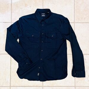 Todd Snyder military style shirt MED Navy Blue